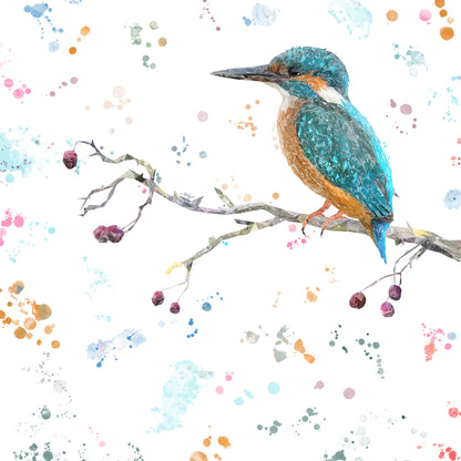 NEW! "On the Lookout" The Kingfisher Glass Wall Art - Andy Thomas Artworks