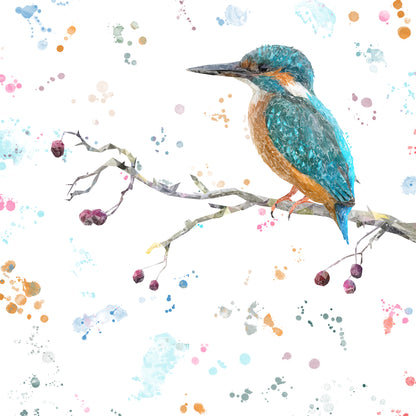 NEW! "On the Lookout" The Kingfisher Glass Wall Art - Andy Thomas Artworks