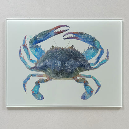 NEW! Calli, Blue Crab Premium Glass Worktop Saver - Andy Thomas Artworks