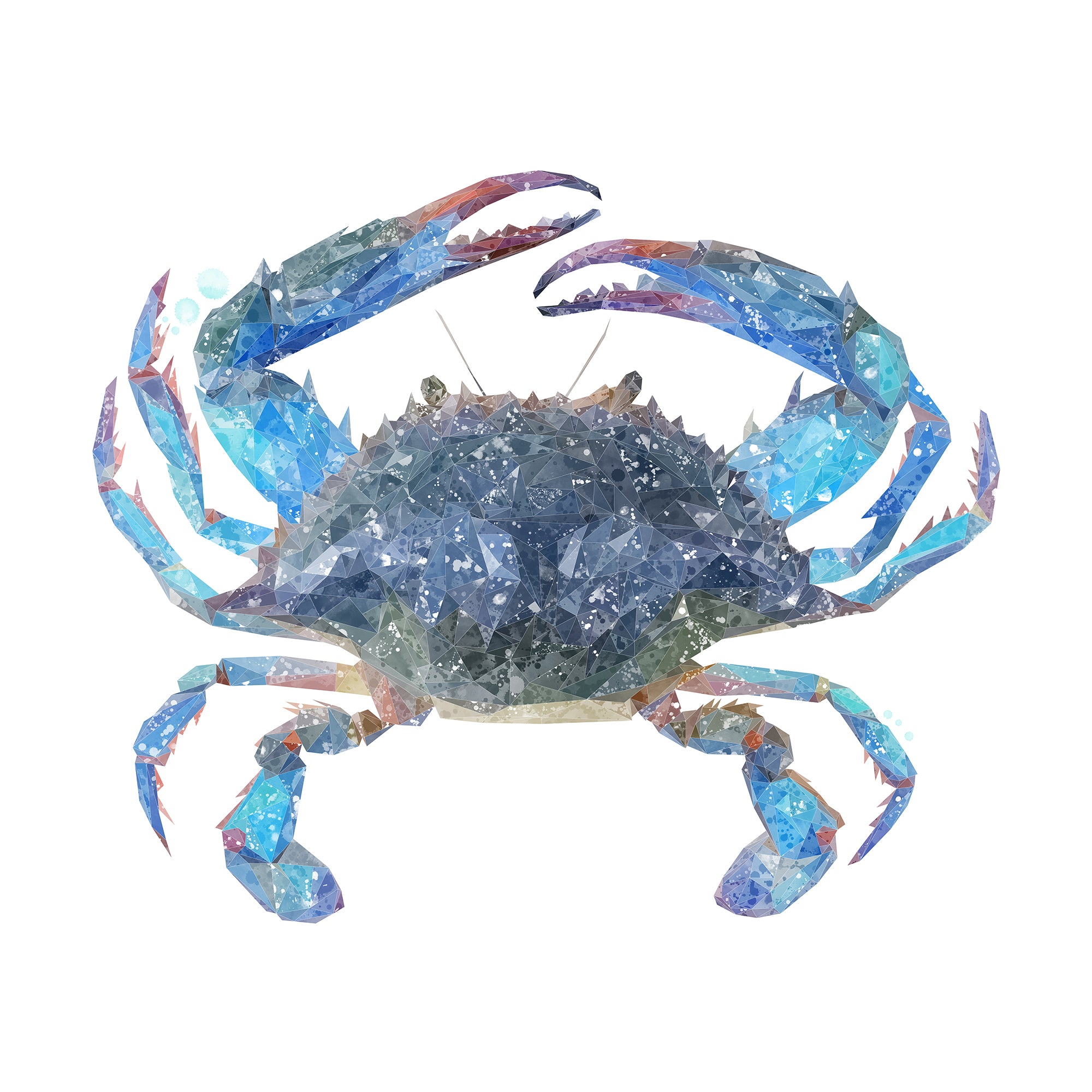 NEW! "Calli" The Blue Crab Glass Wall Art