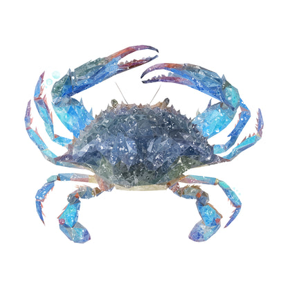 NEW! "Calli" The Blue Crab Glass Wall Art