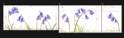 Custom Listing for JJ - The Bluebells - 3 Splashbacks custom piece - Sizes as per customer templates - Reworked - 3 SPLASHBACKS with adhesive