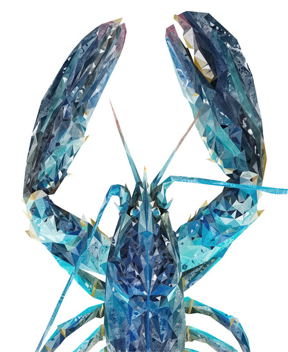 Custom Listing for SD - The Blue Lobster 590w x 720h - SCREWHOLES - Andy Thomas Artworks