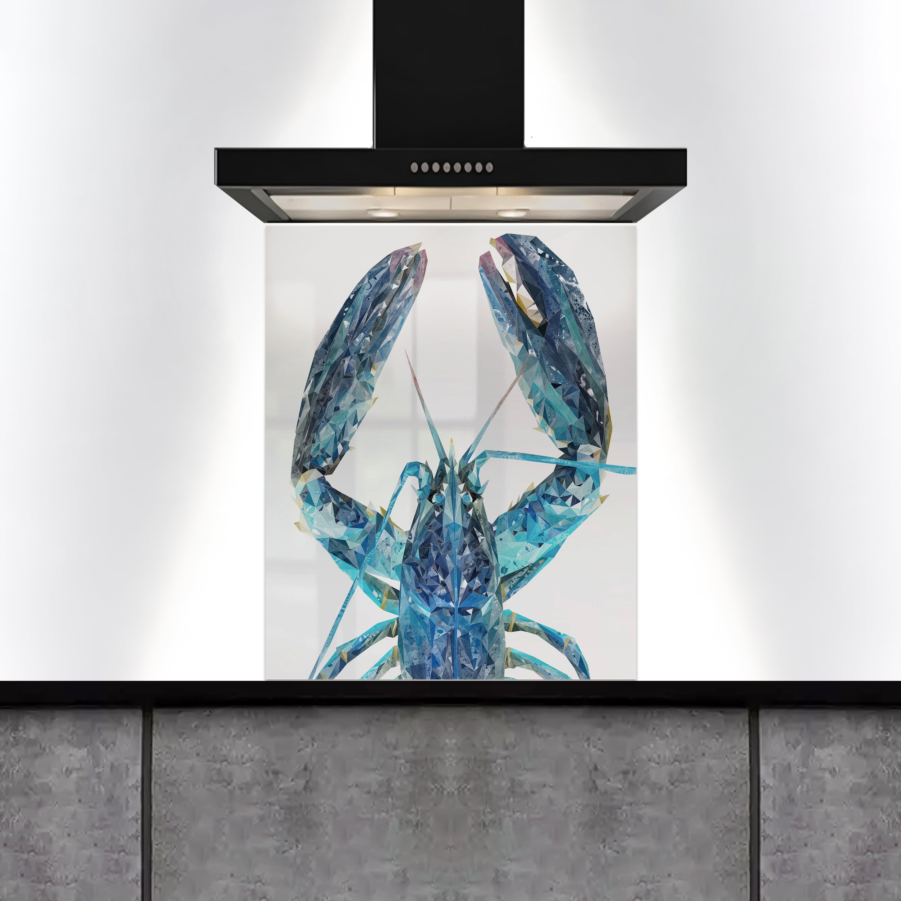 Custom Listing for SD - The Blue Lobster 590w x 720h - SCREWHOLES - Andy Thomas Artworks