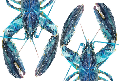 NEW! "Two Blue Lobsters" Kitchen Splashback - Andy Thomas Artworks