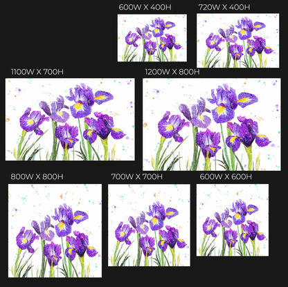 NEW! "Purple Haze" Iris Glass Wall Art