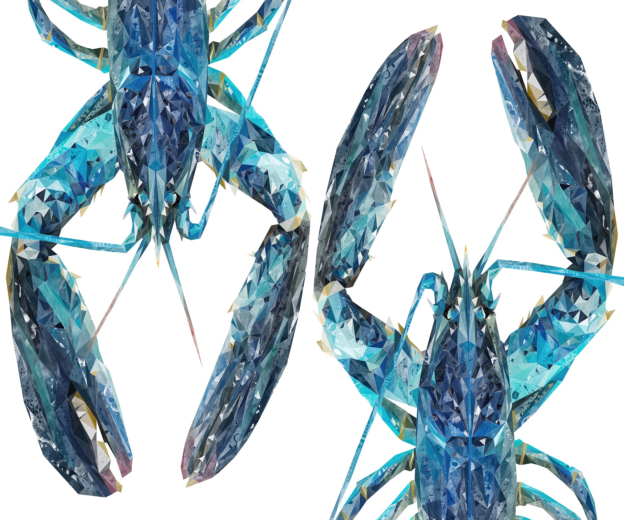 NEW! "Two Blue Lobsters" Kitchen Splashback