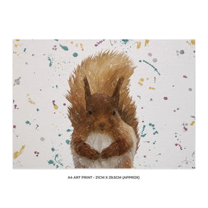 "Ellis" The Red Squirrel Landscape A4 Unframed Art Print - Andy Thomas Artworks