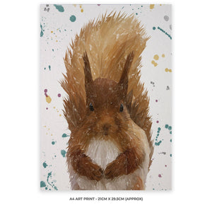 "Ellis" The Red Squirrel A4 Unframed Art Print - Andy Thomas Artworks