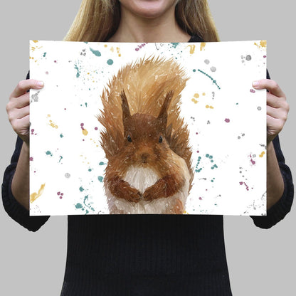 "Ellis" The Red Squirrel Landscape A4 Unframed Art Print - Andy Thomas Artworks