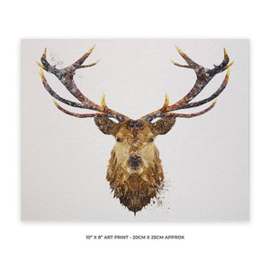 "The Stag" 10" x 8" Unframed Art Print - Andy Thomas Artworks