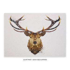 "The Stag" A3 Unframed Art Print - Andy Thomas Artworks