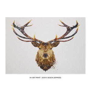 "The Stag" A4 Unframed Art Print - Andy Thomas Artworks