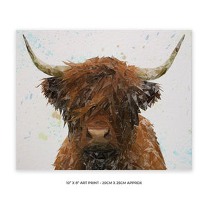 "The Highland" Highland Cow 10" x 8" Unframed Art Print - Andy Thomas Artworks