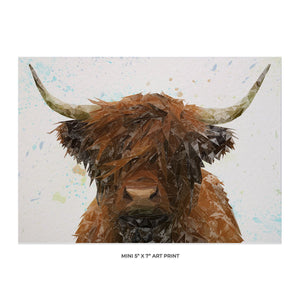 "The Highland" Highland Cow 5x7 Mini Print - Andy Thomas Artworks