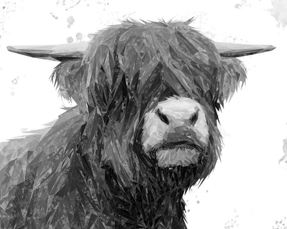 "Henry" The Highland Bull (B&W) Kitchen Splashback