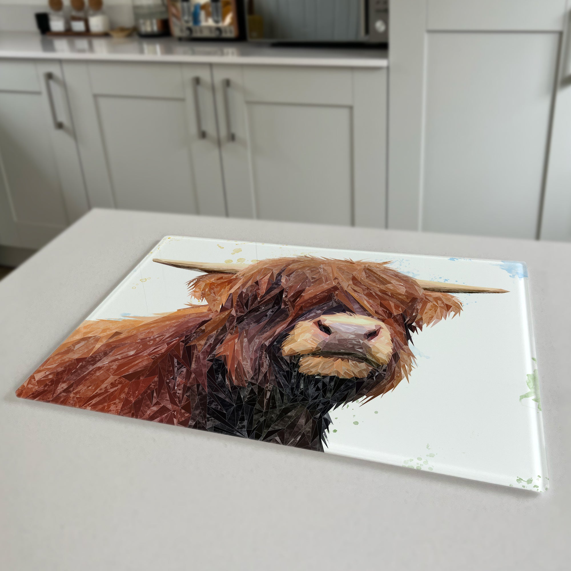 Henry The Highland Bull Premium Glass Worktop Saver