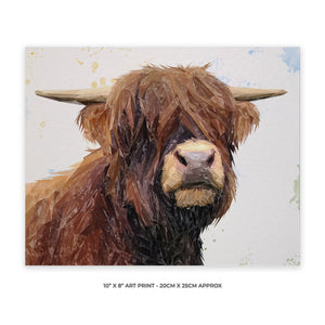 "Henry" The Highland Bull 10" x 8" Unframed Art Print - Andy Thomas Artworks