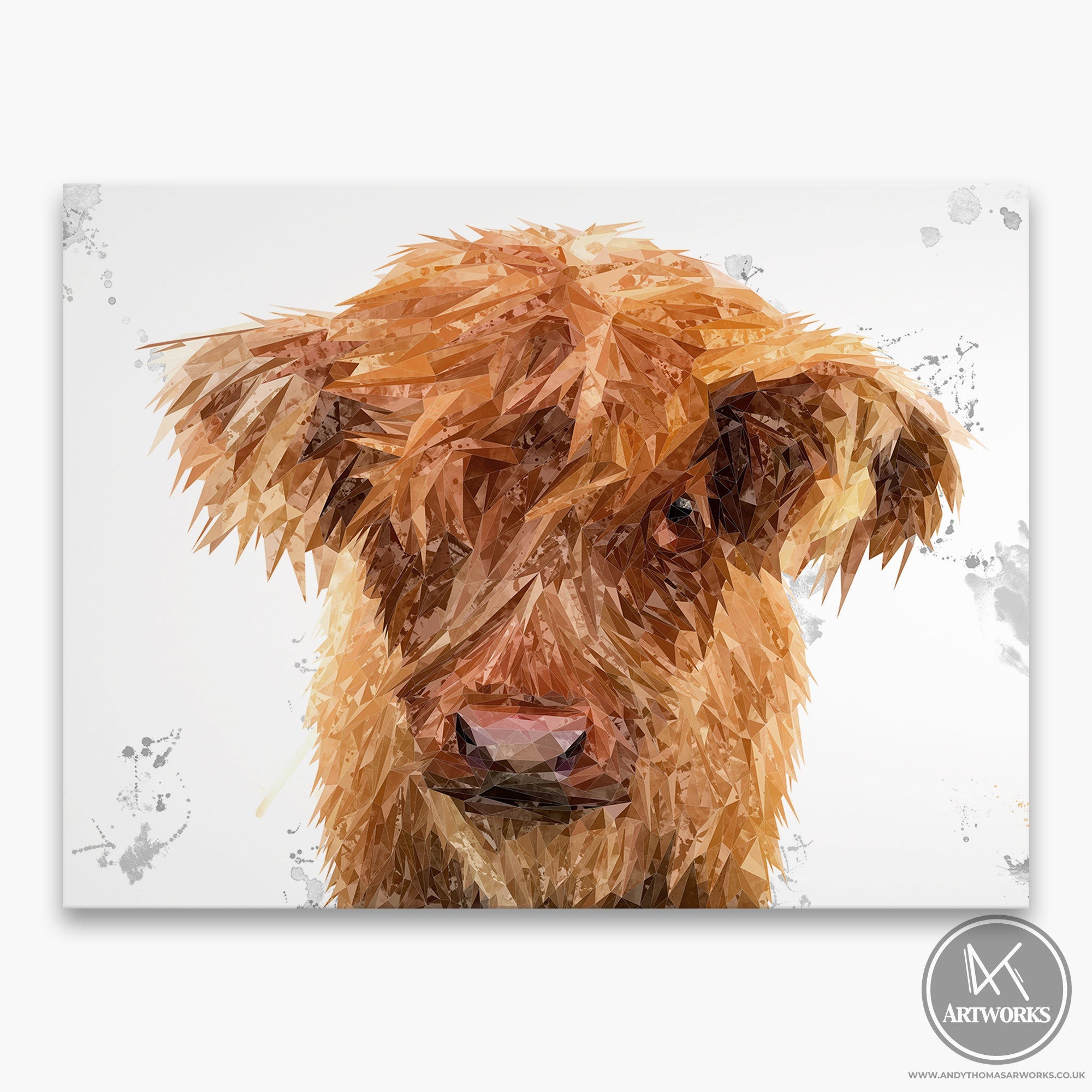 "Peeps" The Highland Calf Canvas Print