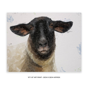 "The Suffolk" Suffolk Sheep 10" x 8" Unframed Art Print - Andy Thomas Artworks