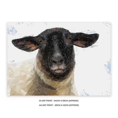 "The Suffolk" Suffolk Sheep Unframed Art Print - Andy Thomas Artworks