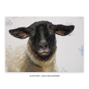 "The Suffolk" Suffolk Sheep A3 Unframed Art Print - Andy Thomas Artworks