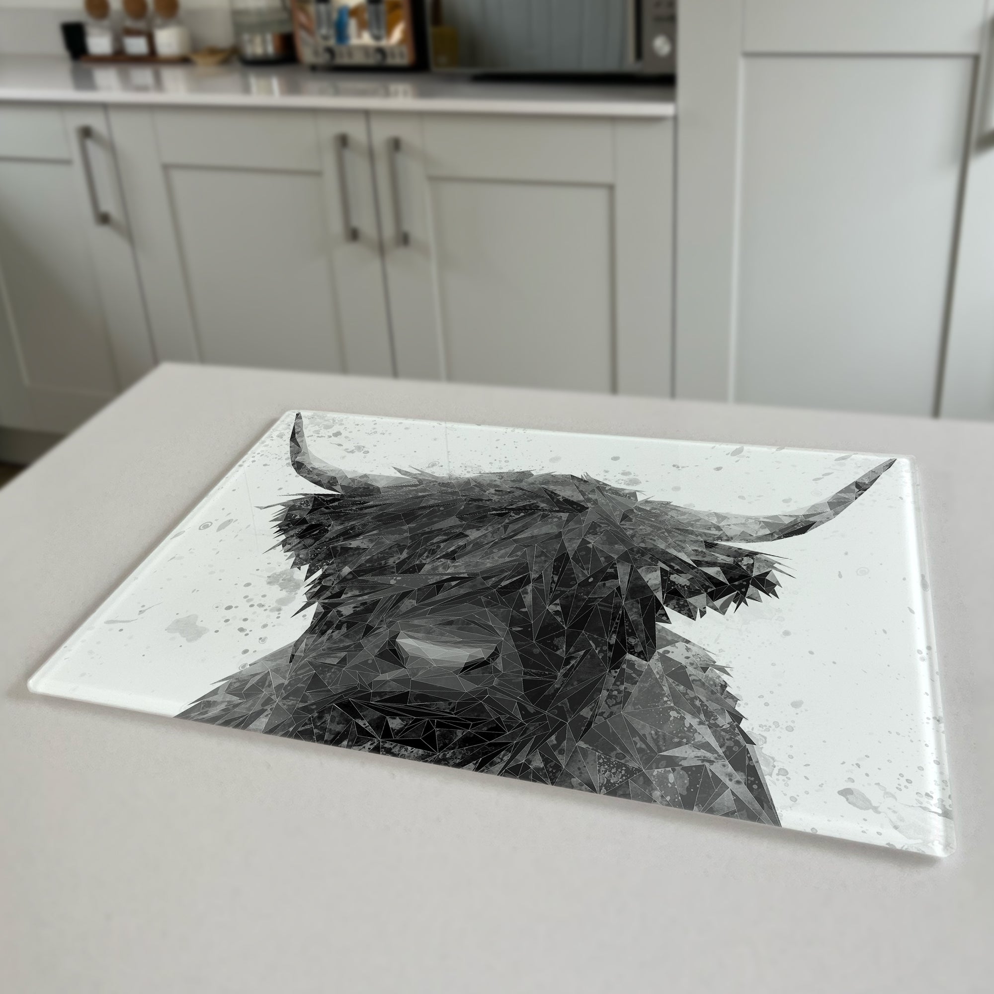 The Highland Black & White Premium Glass Worktop Saver