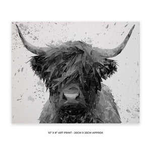 "The Highland" (B&W) 10" x 8" Unframed Art Print - Andy Thomas Artworks