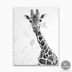 "George" The Giraffe (B&W) Canvas Print