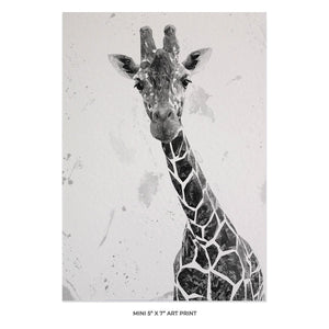 "George" The Giraffe (B&W) 5x7 Mini Print - Andy Thomas Artworks