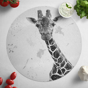 "George" The Giraffe (B&W) Glass Worktop Saver