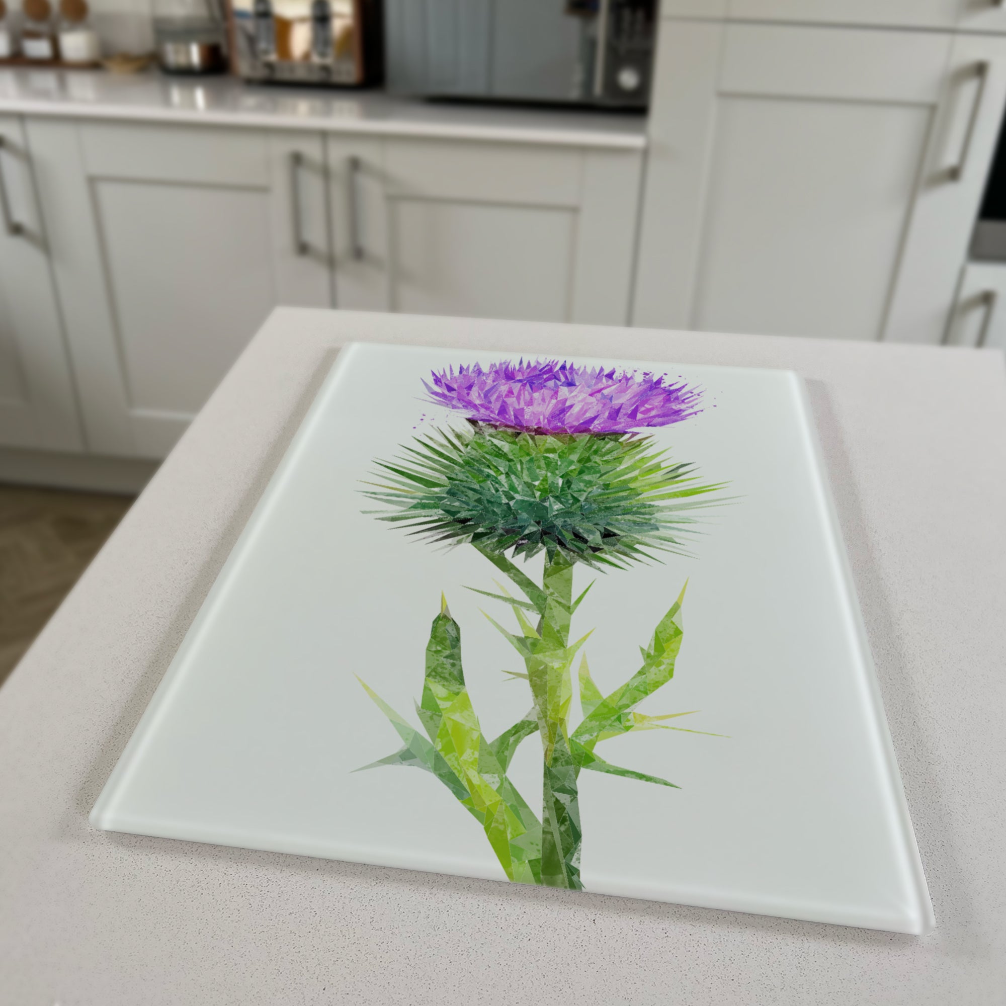 The Thistle, Portrait, Premium Glass Worktop Saver