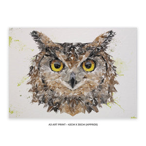 "Brown Owl" A3 Unframed Art Print - Andy Thomas Artworks