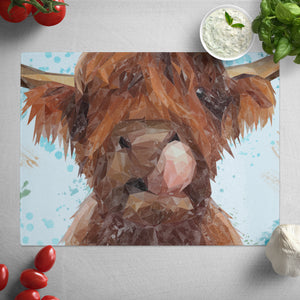 "Harry" The Highland Cow Glass Worktop Saver