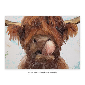 "Harry" The Highland Cow A3 Unframed Art Print - Andy Thomas Artworks