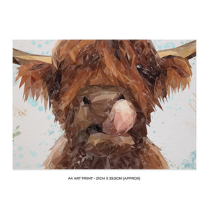 "Harry" The Highland Cow A4 Unframed Art Print - Andy Thomas Artworks