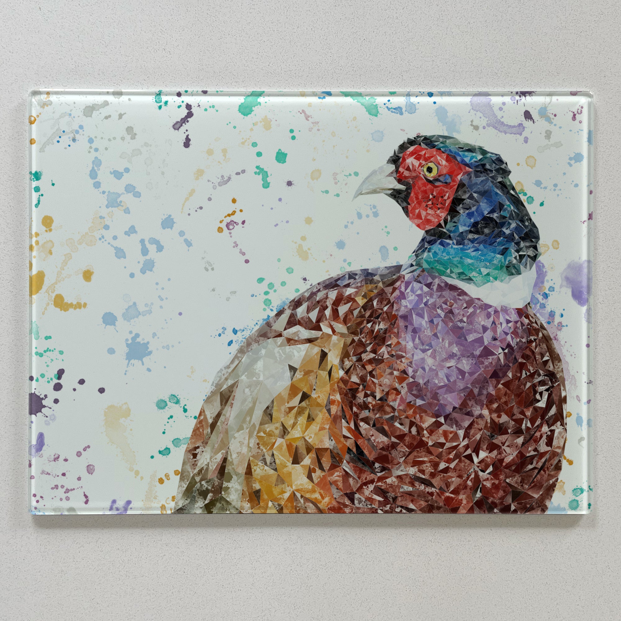 Marty The Pheasant Premium Glass Worktop Saver