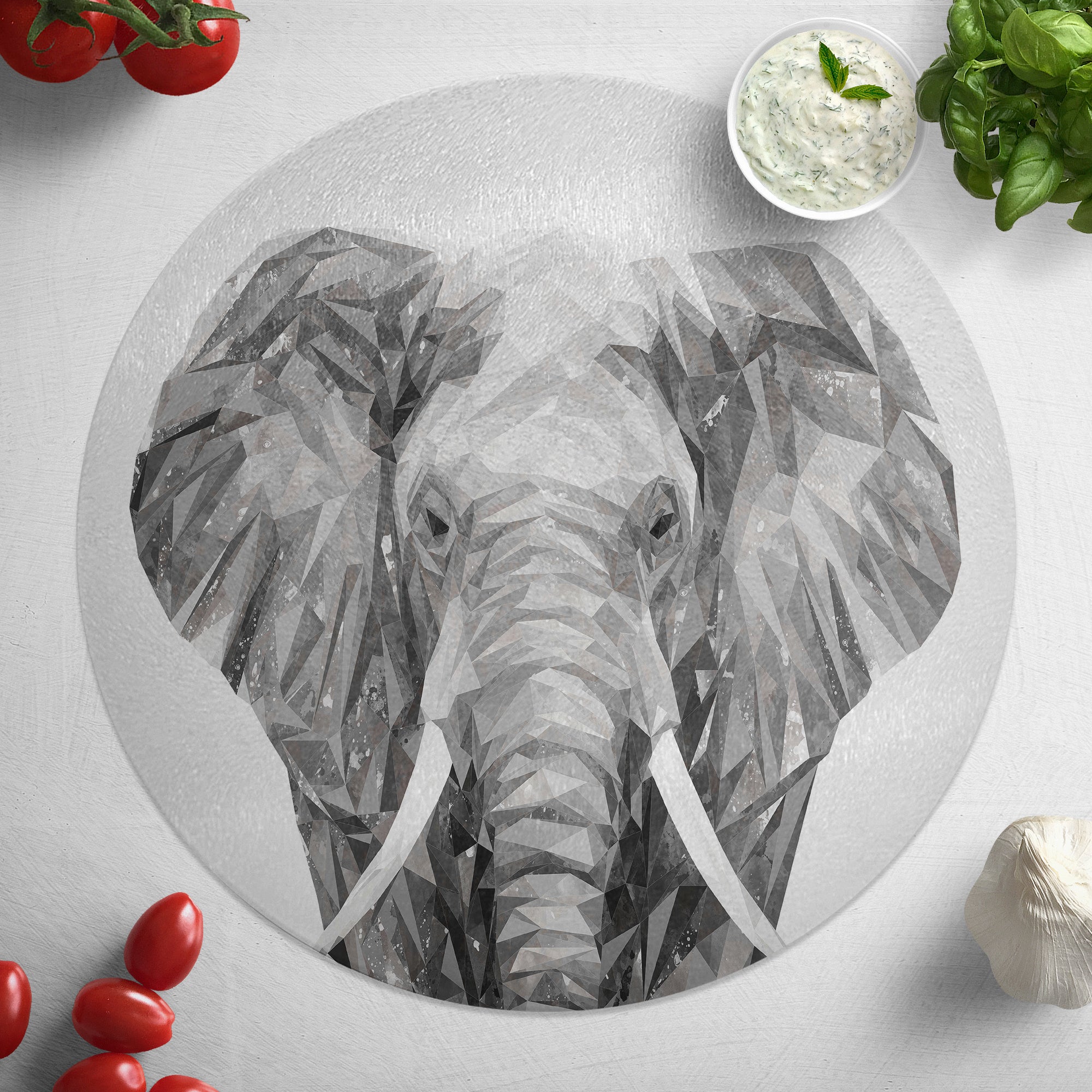 "Ernest" The Elephant Glass Worktop Saver