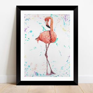 "The Colourful Flamingo" Framed & Mounted Art Print