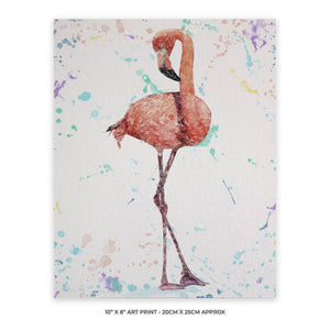 "The Colourful Flamingo" 10" x 8" Unframed Art Print - Andy Thomas Artworks