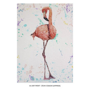 "The Colourful Flamingo" A4 Unframed Art Print - Andy Thomas Artworks