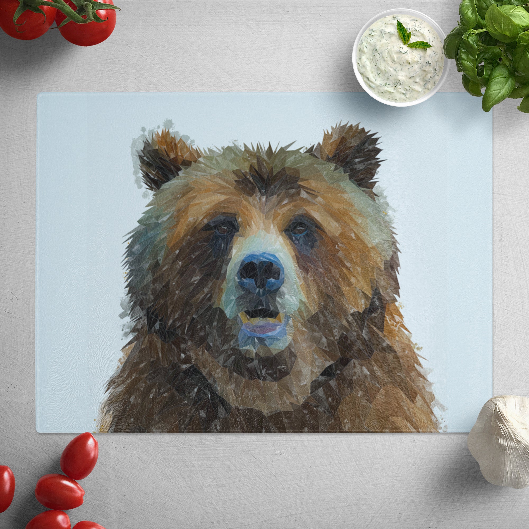 "Monty" The Brown Bear Glass Worktop Saver