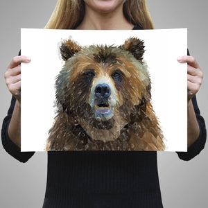 "Monty" The Brown Bear Unframed Art Print - Andy Thomas Artworks