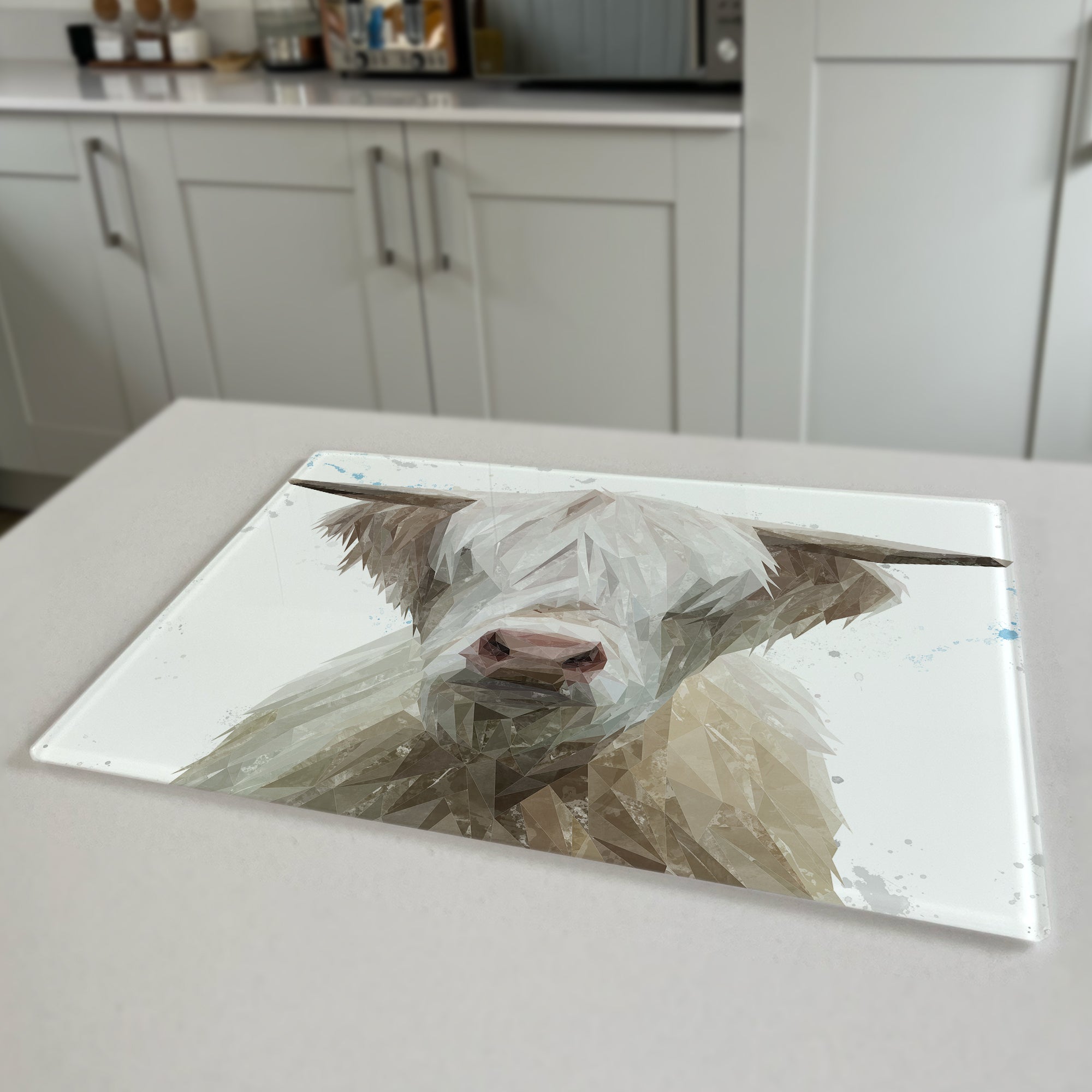 Evan The Highland Bull Premium Glass Worktop Saver