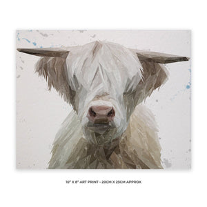 "Evan" The Highland Bull 10" x 8" Unframed Art Print - Andy Thomas Artworks