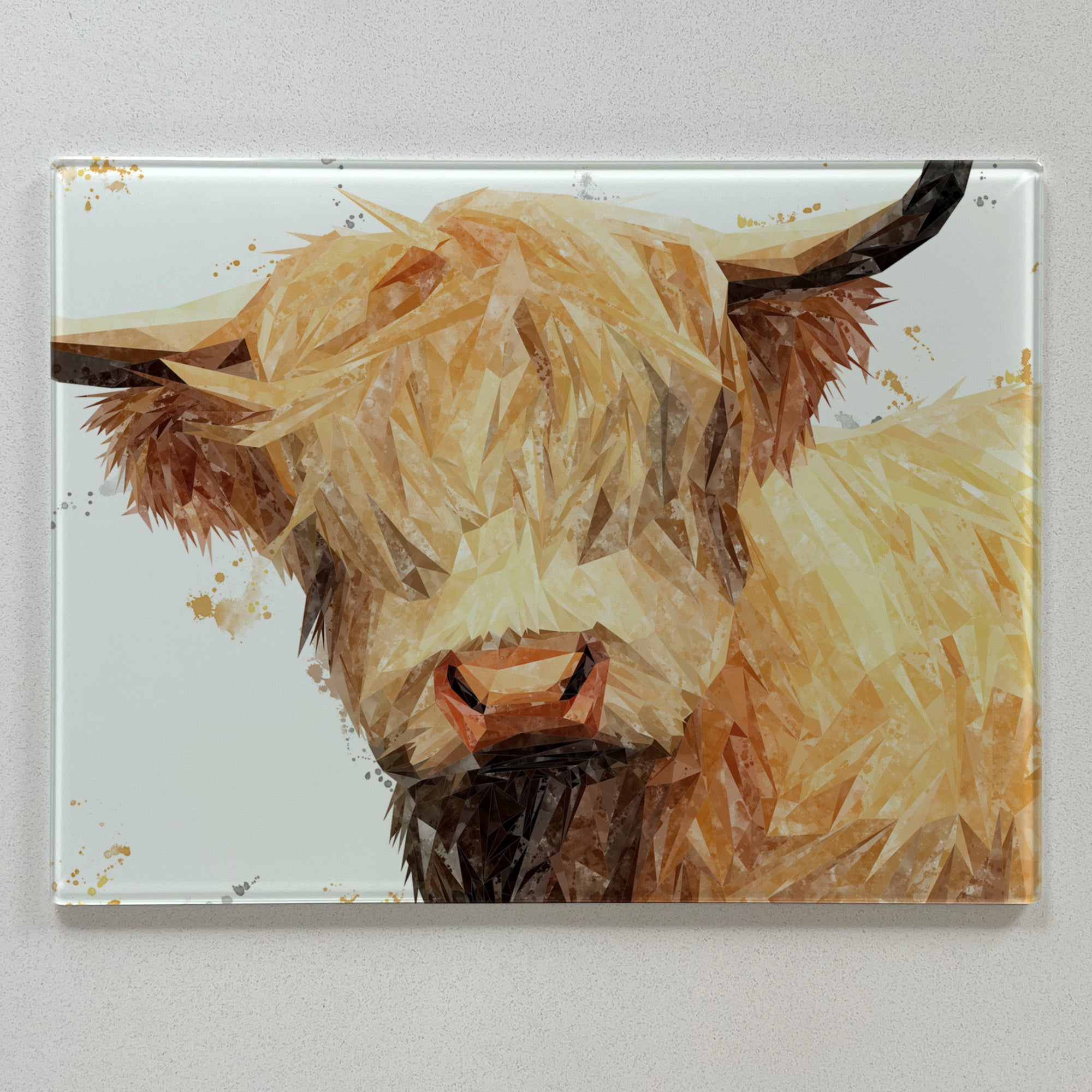 Brenda The Highland Cow Premium Glass Worktop Saver