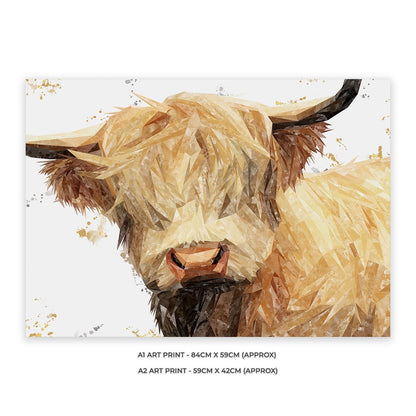 "Brenda" The Highland Cow Unframed Art Print - Andy Thomas Artworks