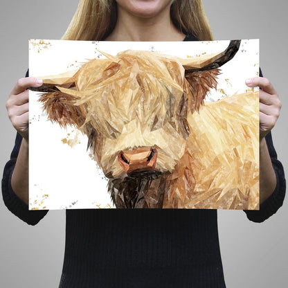 "Brenda" The Highland Cow A3 Unframed Art Print - Andy Thomas Artworks