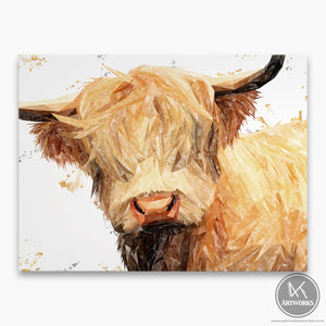 "Brenda" The Highland Cow Canvas Print