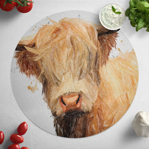 "Brenda" The Highland Cow Glass Worktop Saver